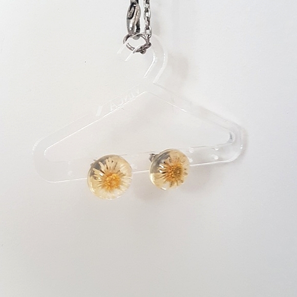 1/2in Daisy Earring Studs - Preserved flowers in resin | EUC - Picture 1 of 5